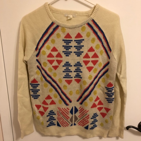 Printed Cream Sweater - Picture 1 of 2